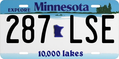 MN license plate 287LSE