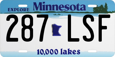 MN license plate 287LSF