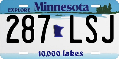 MN license plate 287LSJ