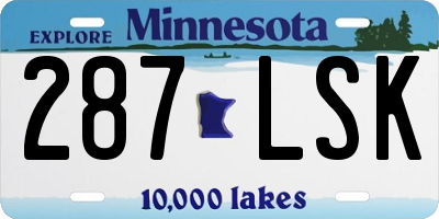 MN license plate 287LSK
