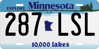 MN license plate 287LSL