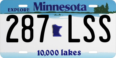 MN license plate 287LSS