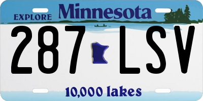 MN license plate 287LSV