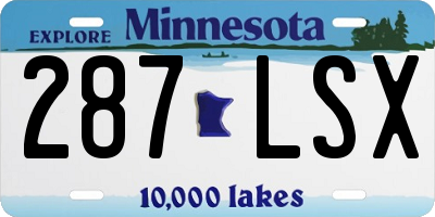 MN license plate 287LSX