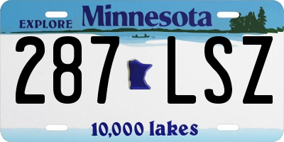 MN license plate 287LSZ