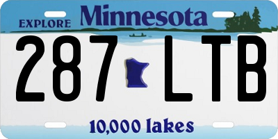 MN license plate 287LTB