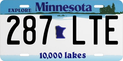 MN license plate 287LTE