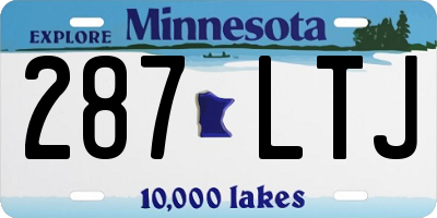 MN license plate 287LTJ