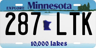 MN license plate 287LTK