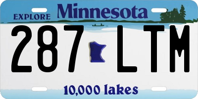 MN license plate 287LTM