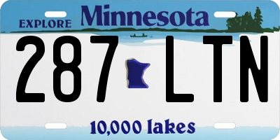 MN license plate 287LTN