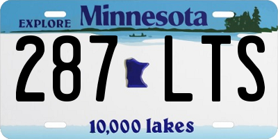 MN license plate 287LTS
