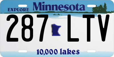 MN license plate 287LTV