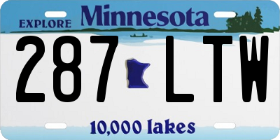 MN license plate 287LTW