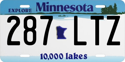 MN license plate 287LTZ