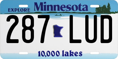 MN license plate 287LUD