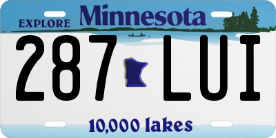 MN license plate 287LUI