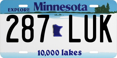 MN license plate 287LUK