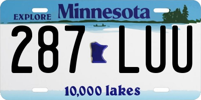 MN license plate 287LUU
