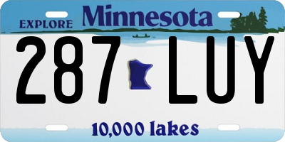 MN license plate 287LUY