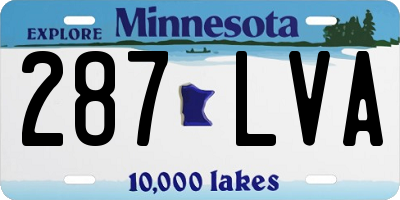 MN license plate 287LVA