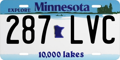 MN license plate 287LVC