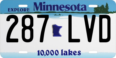MN license plate 287LVD