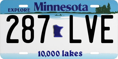 MN license plate 287LVE
