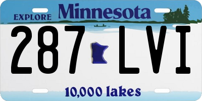 MN license plate 287LVI