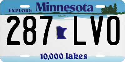 MN license plate 287LVO
