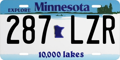 MN license plate 287LZR