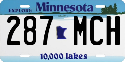 MN license plate 287MCH