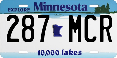 MN license plate 287MCR