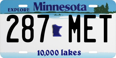 MN license plate 287MET