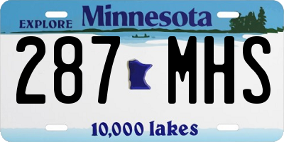 MN license plate 287MHS