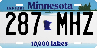 MN license plate 287MHZ