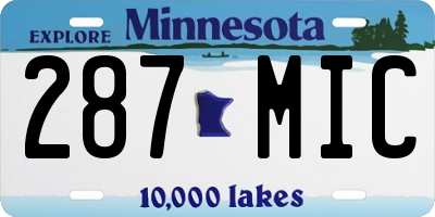 MN license plate 287MIC