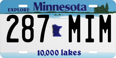 MN license plate 287MIM