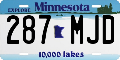 MN license plate 287MJD