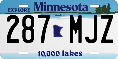 MN license plate 287MJZ