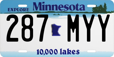 MN license plate 287MYY
