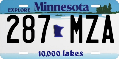 MN license plate 287MZA
