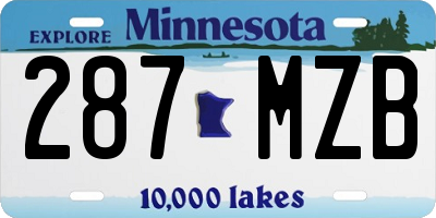 MN license plate 287MZB