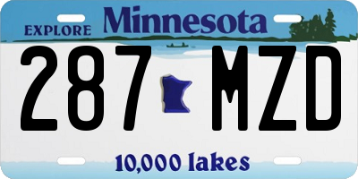 MN license plate 287MZD