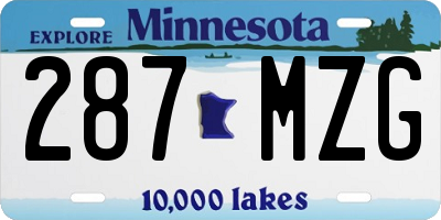 MN license plate 287MZG