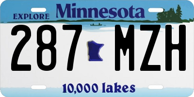 MN license plate 287MZH