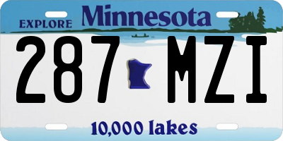 MN license plate 287MZI
