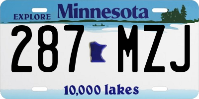 MN license plate 287MZJ