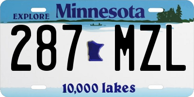 MN license plate 287MZL