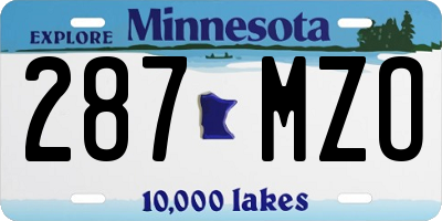 MN license plate 287MZO